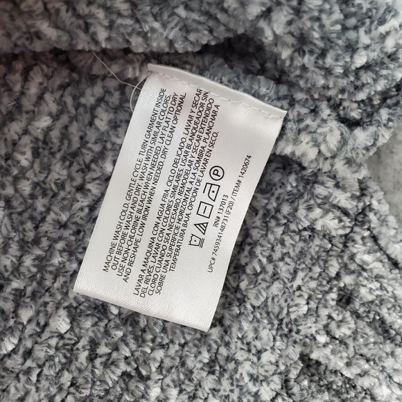 Orvis Sweater Womens Small Gray Long Raglan Sleeve V-Neck High-Low Slit Pullover - Picture 6 of 6